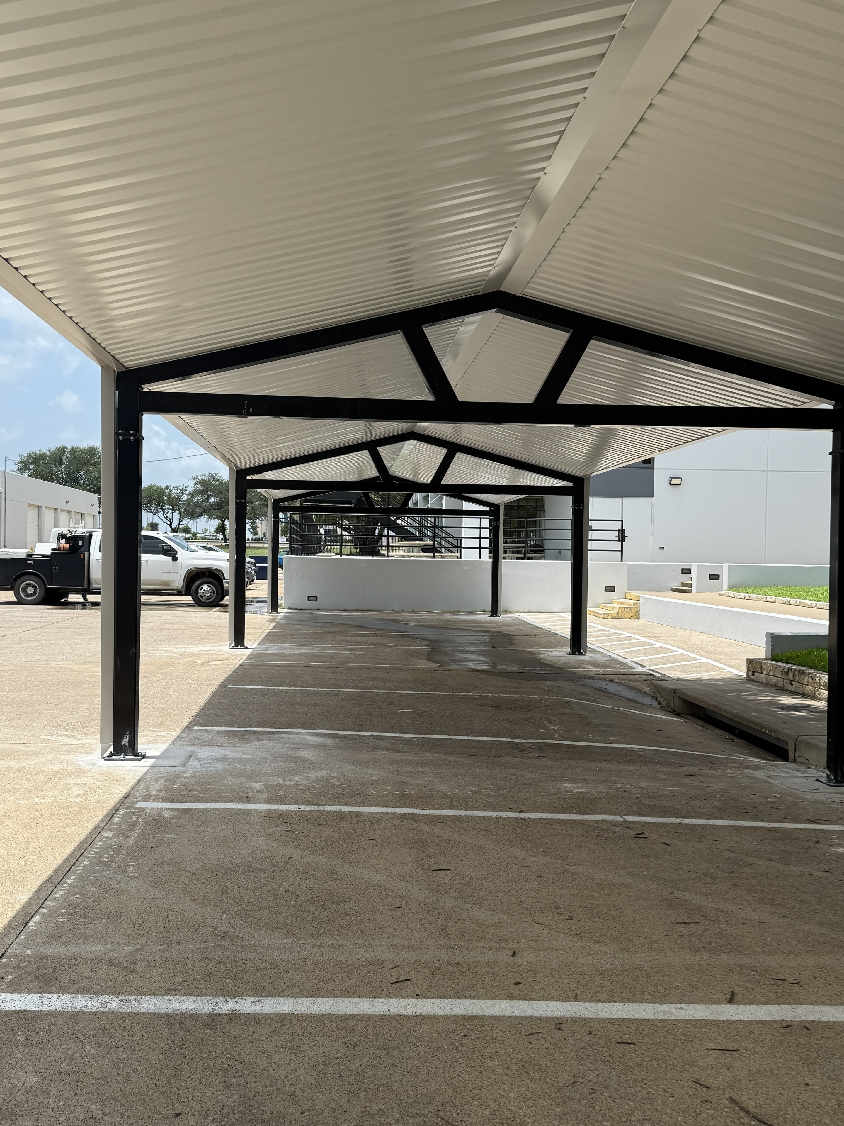 Commercial metal canopy exterior